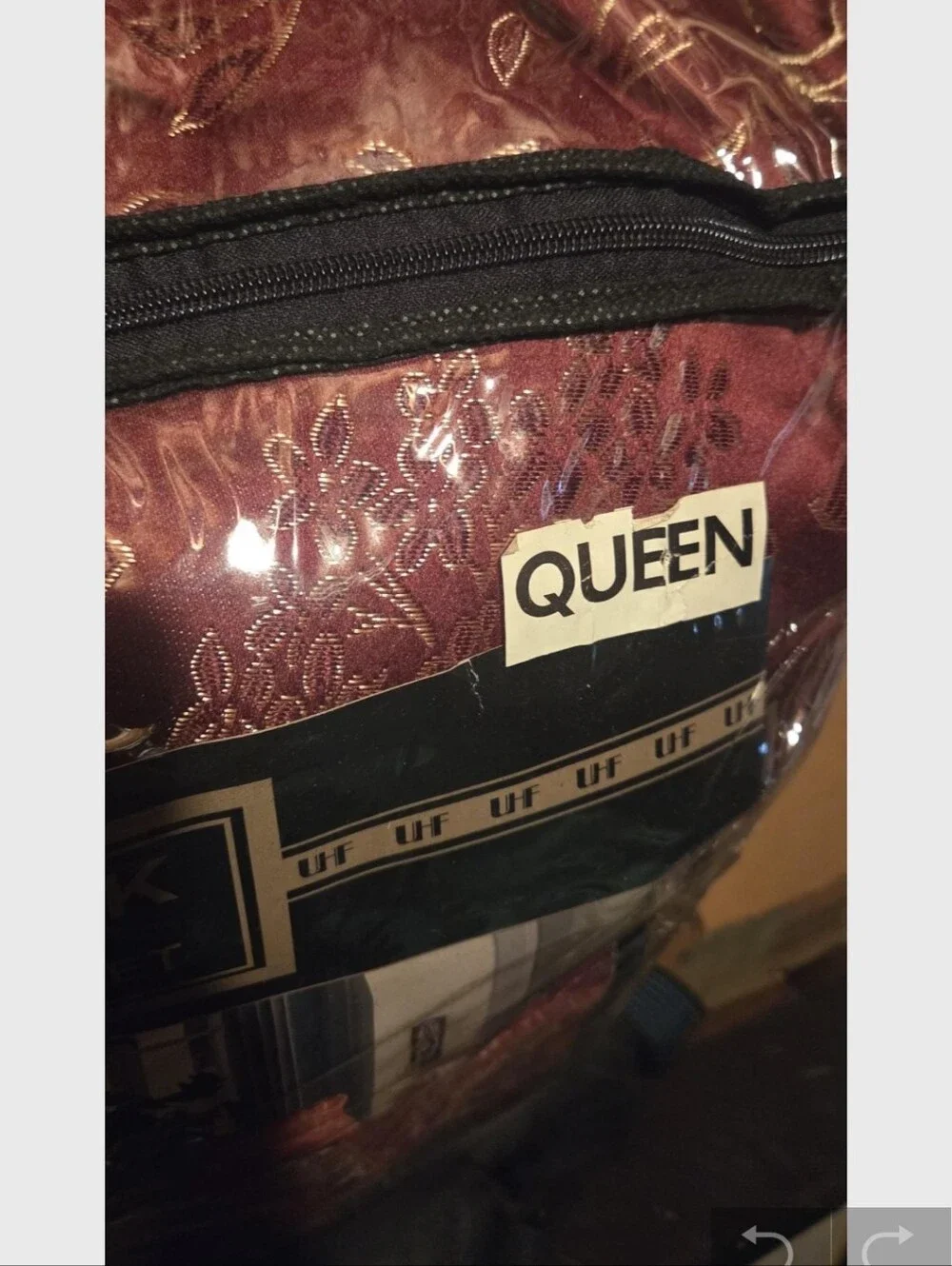 Queen 8-Piece Comforter Set in Burgundy Gently Used Matching Curtains Seperate